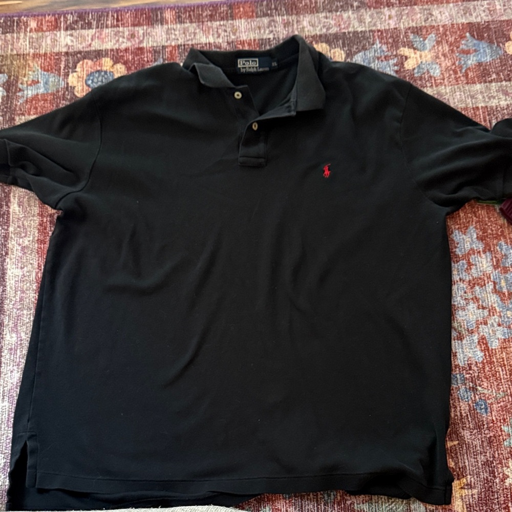 Polo by Ralph Lauren Men's Polo Shirt in Black with Red Logo